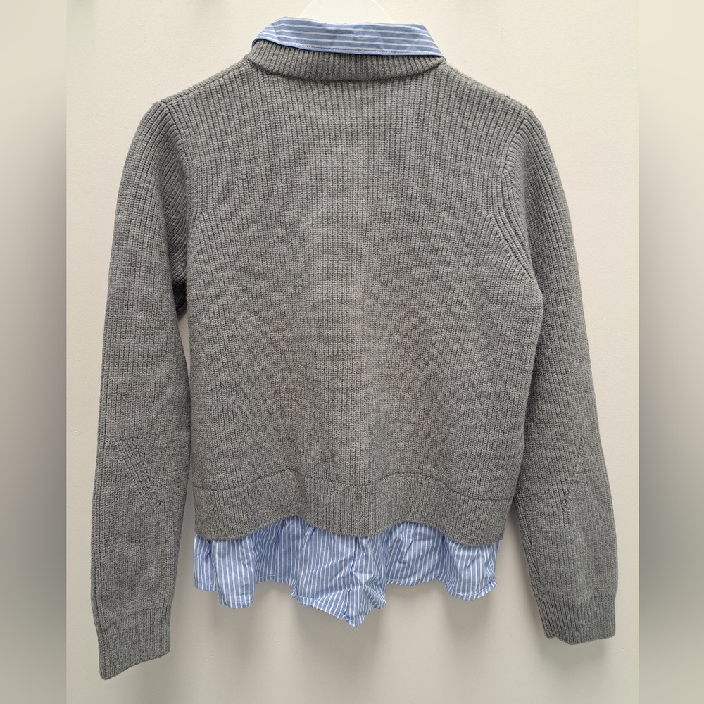 Mango Grey Button-Front Ribbed Cardigan - Picture 2 of 5